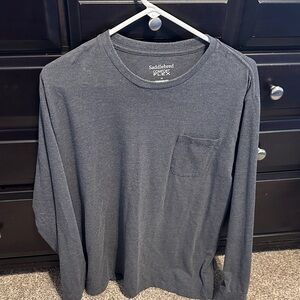 Saddlebred Men's Long Sleeve Pocket Tee — Charcoal Gray